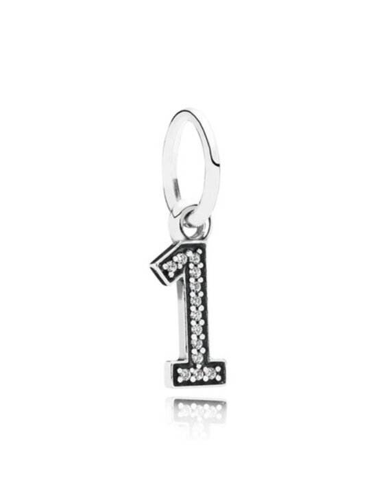 Pandora Jewelry - Pandora Sterling Silver Number 1 Clear Cubic Zirconia Charm - 791339CZ